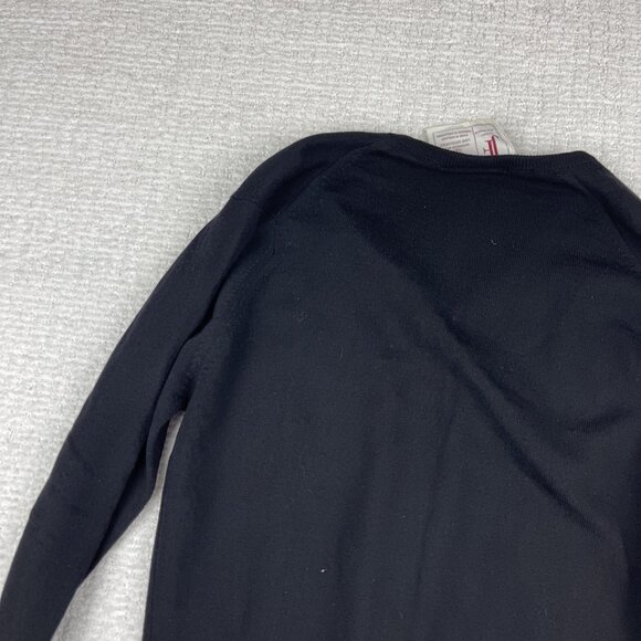 VTG Black Wool V-neck Pullover Sweater Jack Fraser Men 38  97cm Made in England - Picture 16 of 16